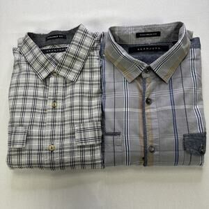 Lot Of 2 Sean John Tailored Fit Men's Shirts Size M Long Sleeve Grey Streetwear